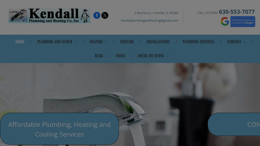 Kendall Plumbing & Heating Company Inc website