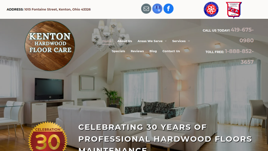 Screenshot of Kenton Carpet Care website