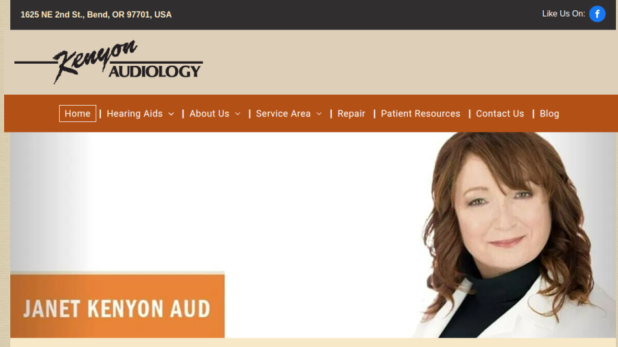 Screenshot of Janet Kenyon Dba Kenyon Audiology website
