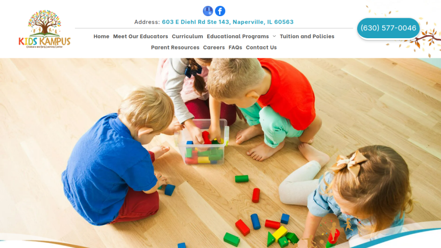 Kids Kampus Child Care and Early Learning Center website