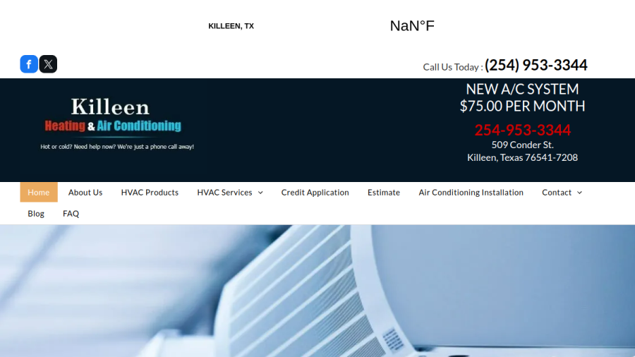Killeen  Heating &  Air Conditioning website
