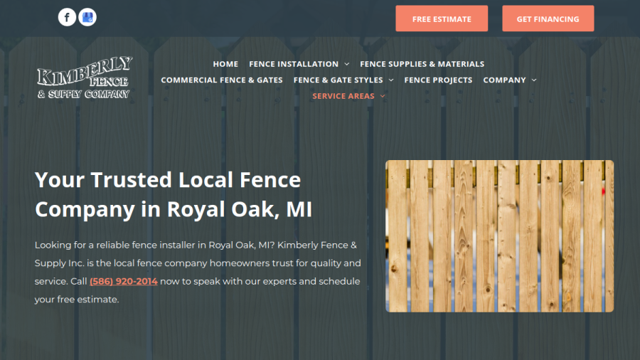Kimberly Fence & Supply Inc website
