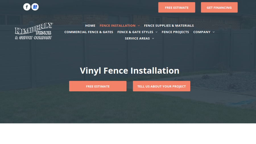 Kimberly Fence & Supply Inc website