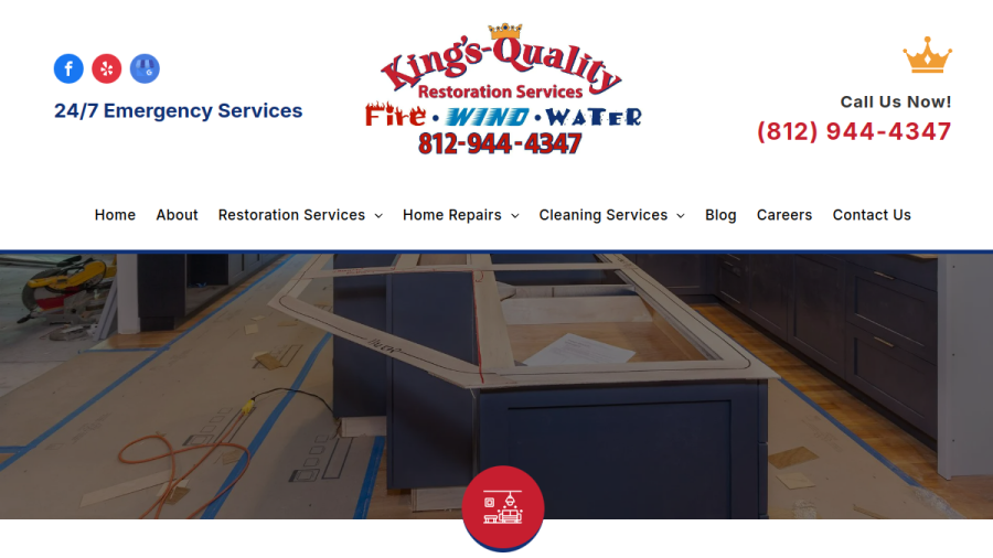 Screenshot of the King's Quality Restoration website