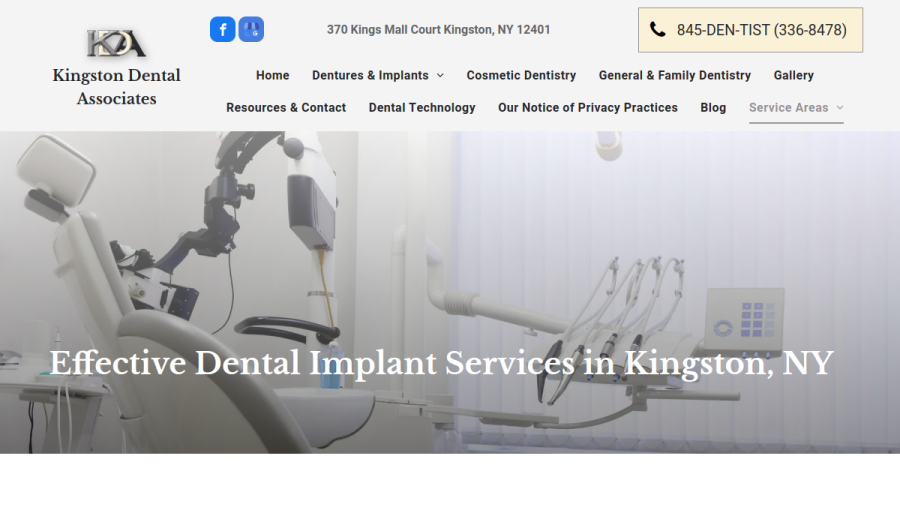 Screenshot of the Kingston Dental Associates website