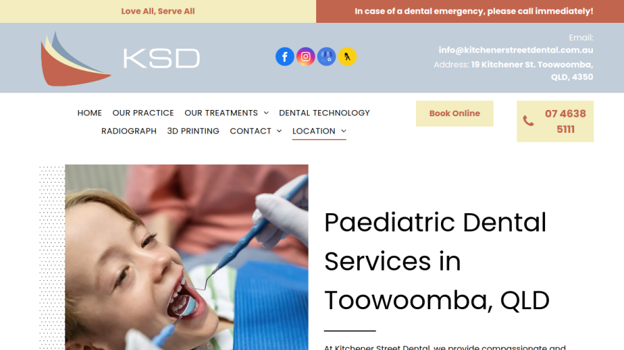 Kitchener Street Dental website screenshot