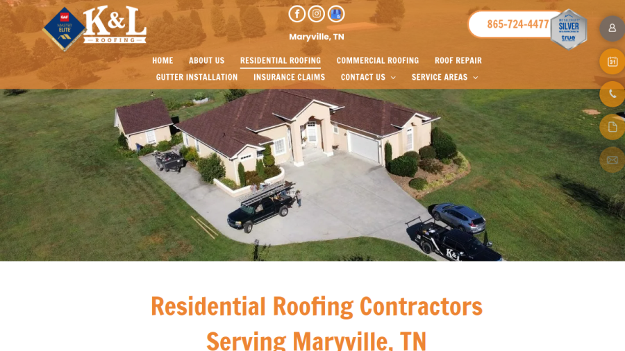 K & L Roofing Inc website