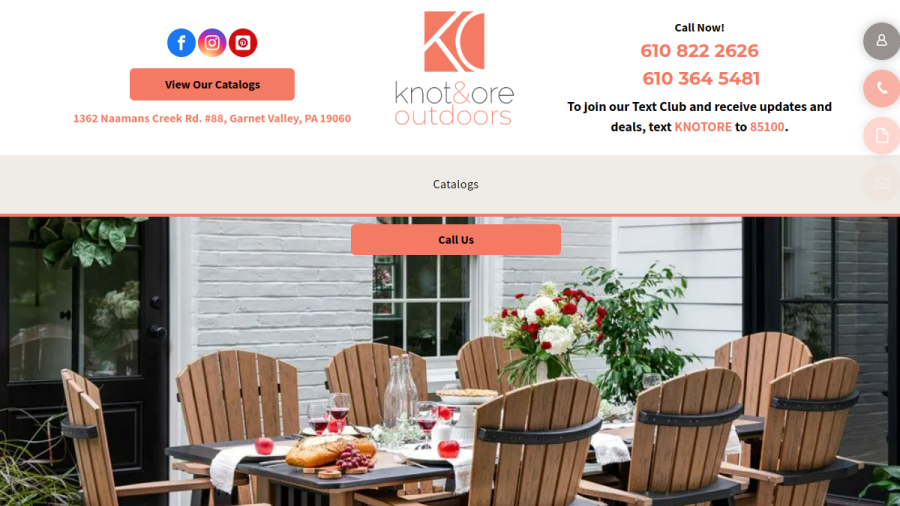 Screenshot of Knot & Ore Outdoors website