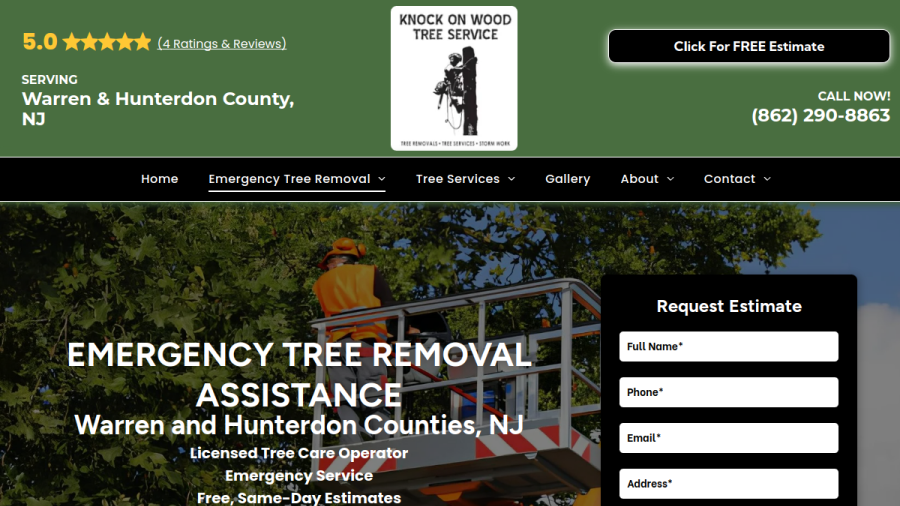 Knock on Wood Tree Service LLC website