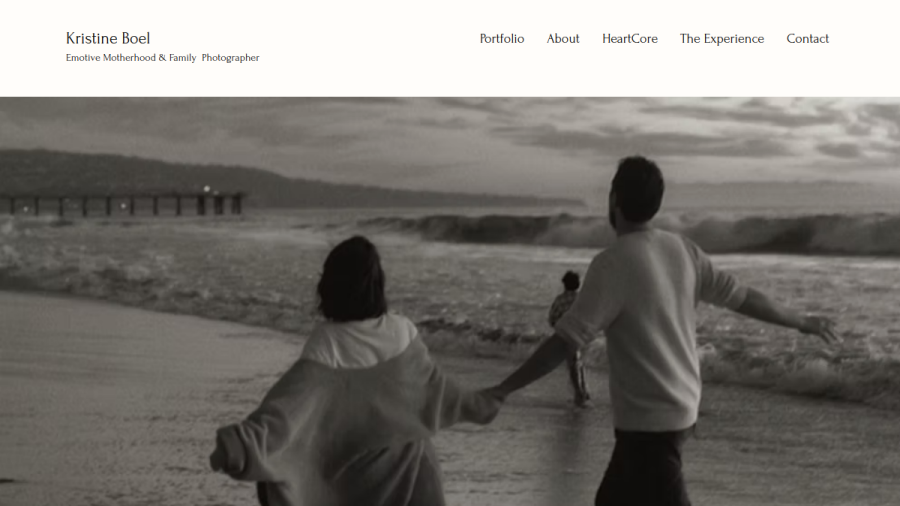 Screenshot of the Kristine Boel Photography website