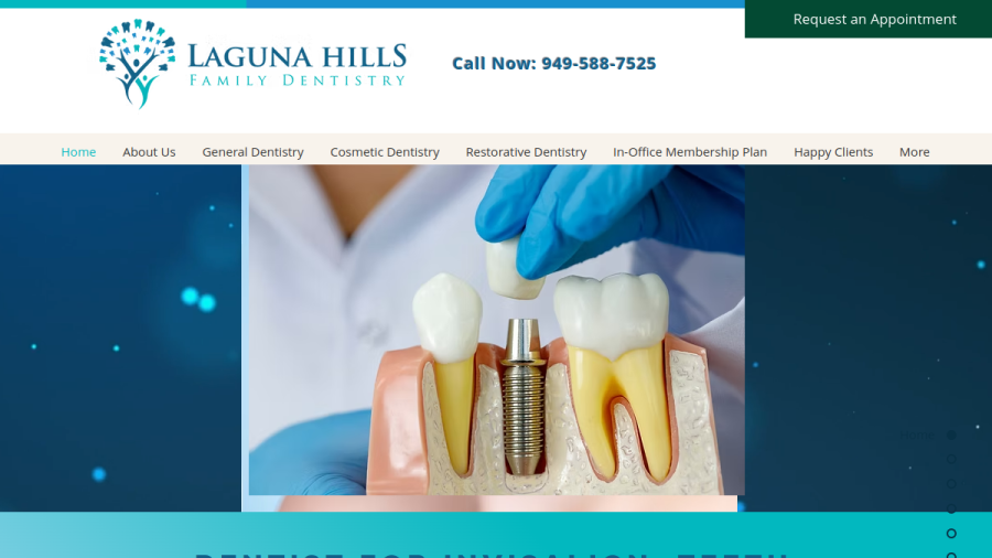 Screenshot of the Laguna Hills Family Dentistry website