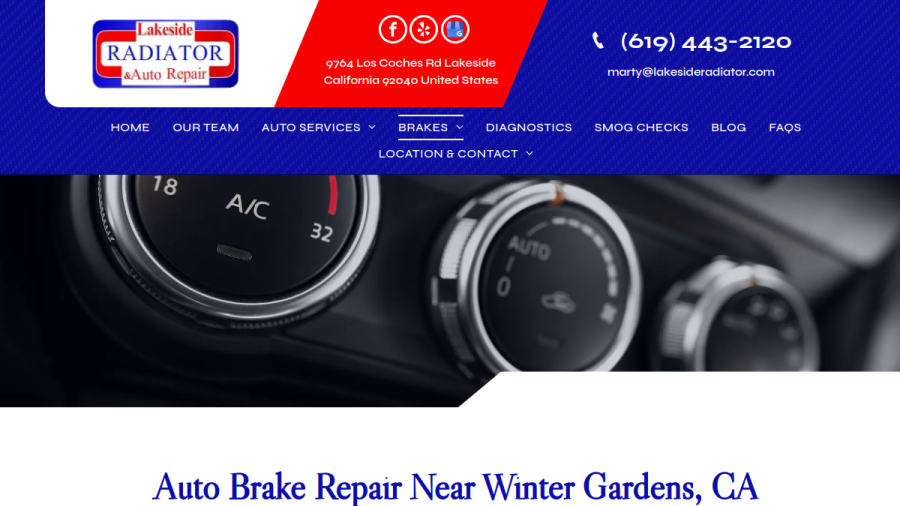 Lakeside Radiator & Auto Repair website