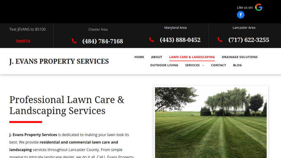 J Evans Property Services website