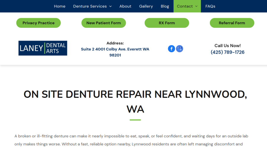 Laney Dental & Denture Clinic website