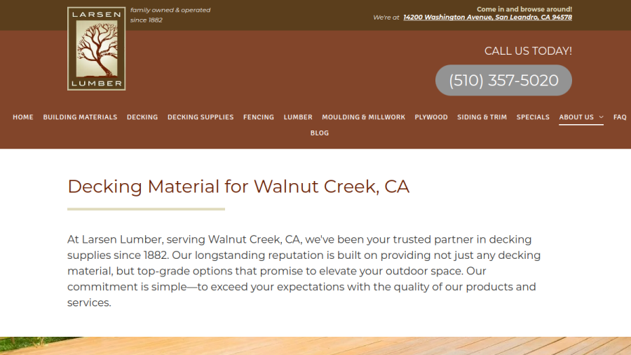 Larsen Lumber website