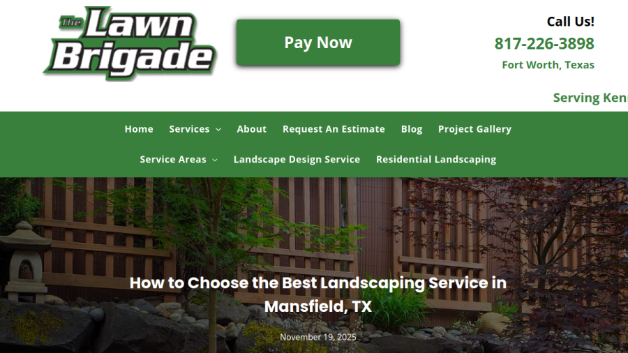 Screenshot of the Lawn Brigade website
