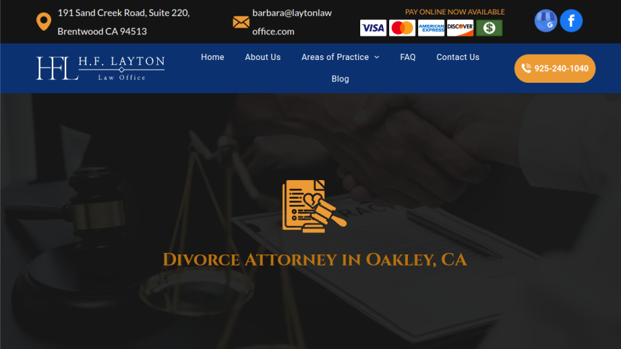 Screenshot of the H. F. Layton Law Office website