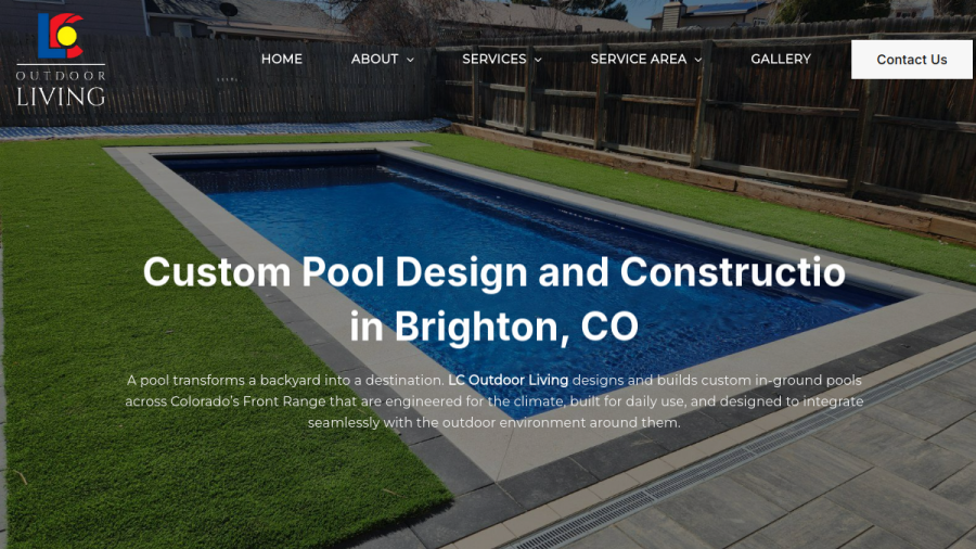 Screenshot of the LC Outdoor Living website