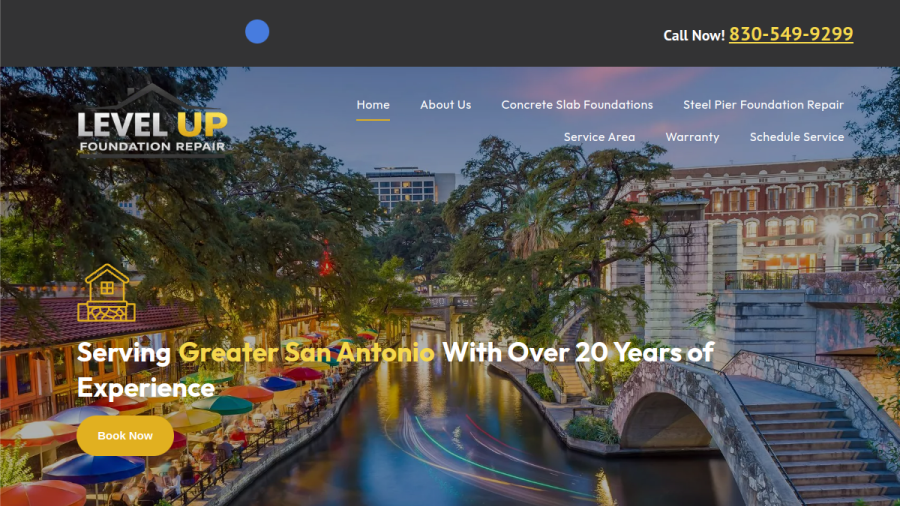 Screenshot of Level Up Foundation Repair website