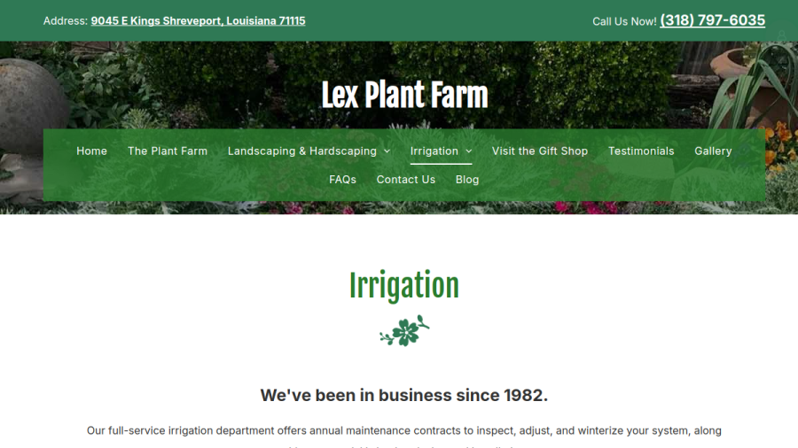 Lex Plant Farm & Garden Center website