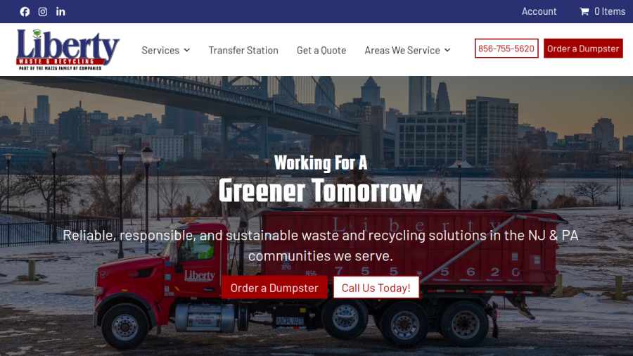 Liberty Waste & Recycling Inc. website