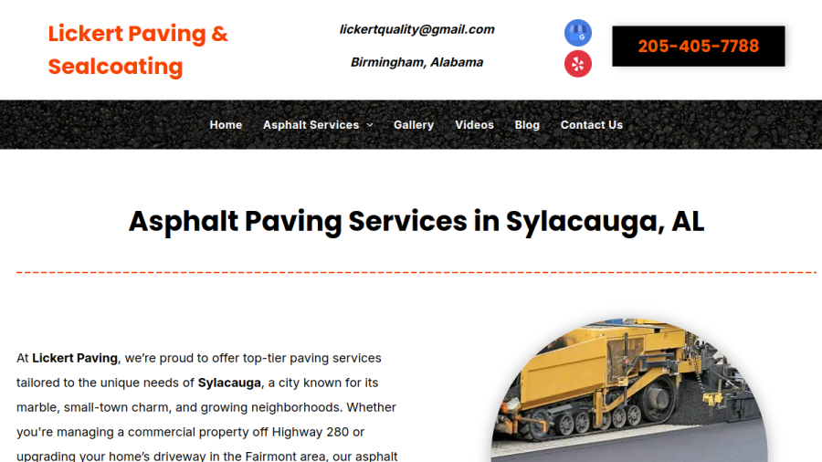Lickert Paving website