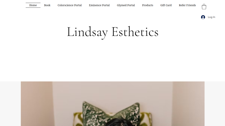 Screenshot of the Lindsay Esthetics website