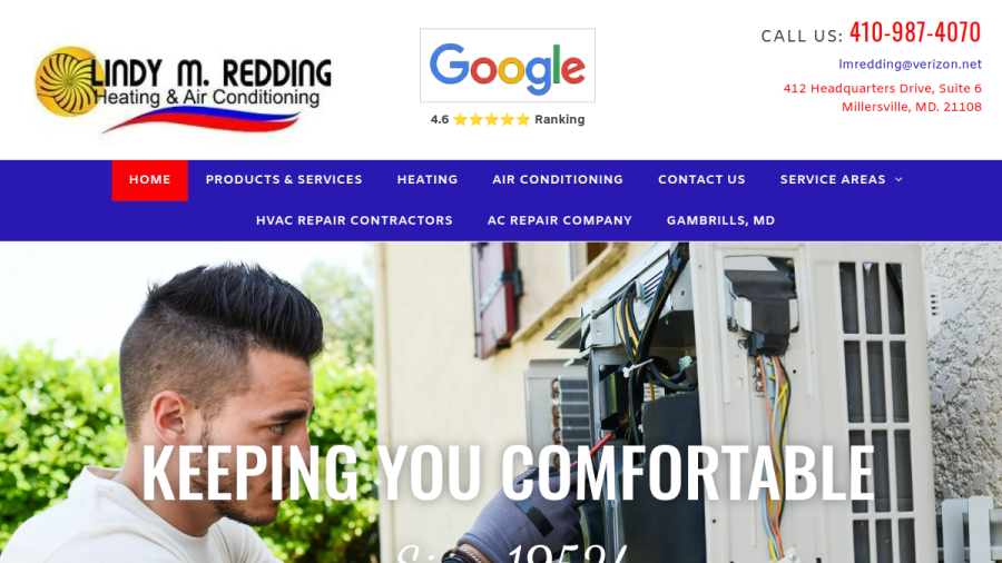 Lindy M. Redding Heating and Air Conditioning LLC website