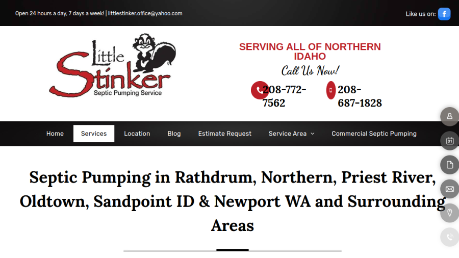Little Stinker Septic Service website
