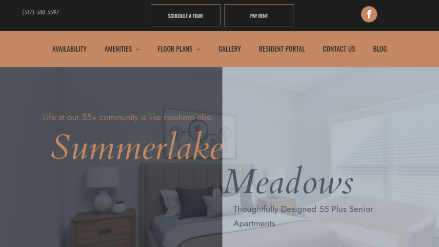 Screenshot of the Summerlake Meadows website