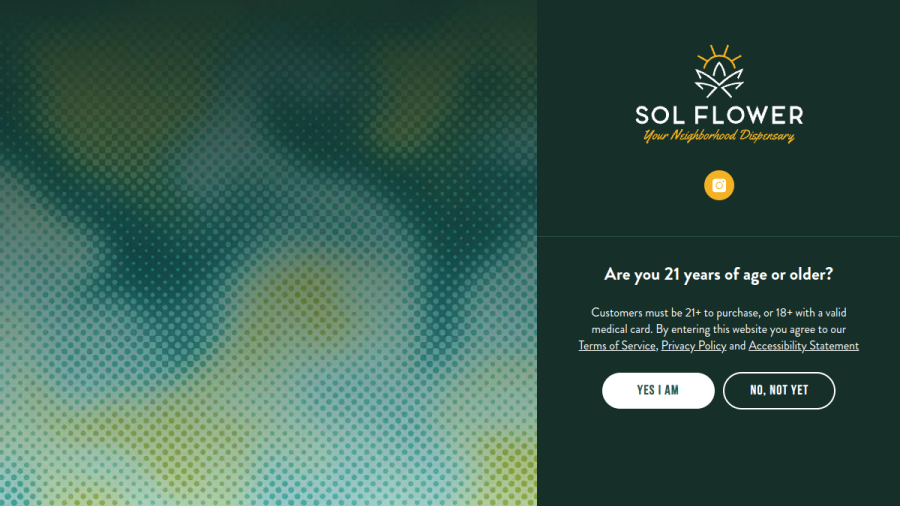 Screenshot of the Sol Flower Dispensary website