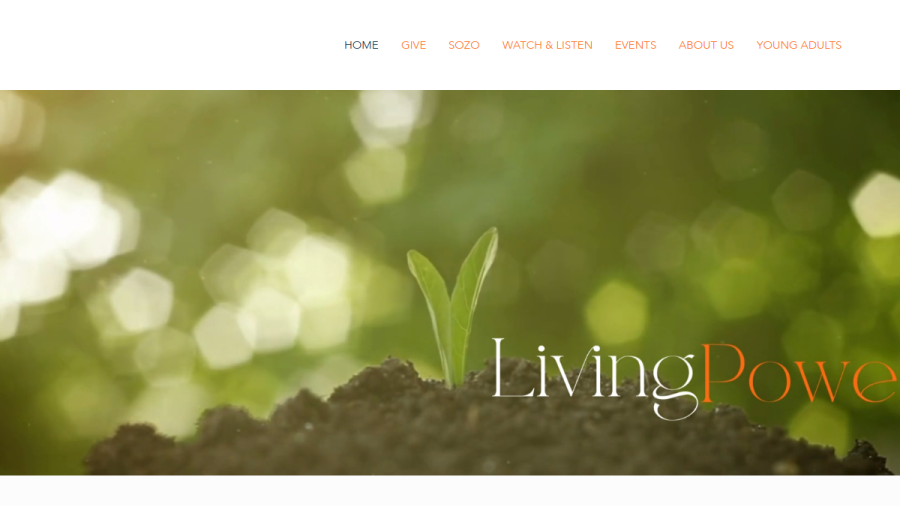 Screenshot of the Living Faith Church website