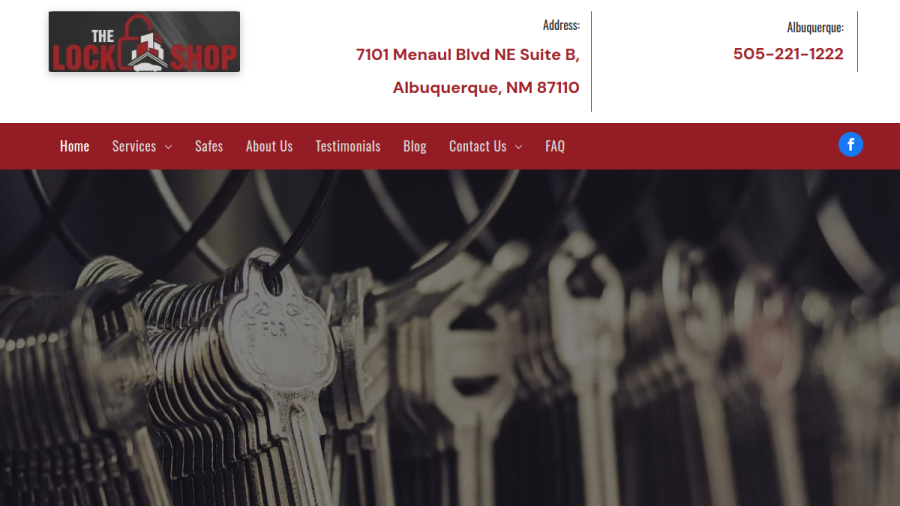 Screenshot of the The Lock Shop website