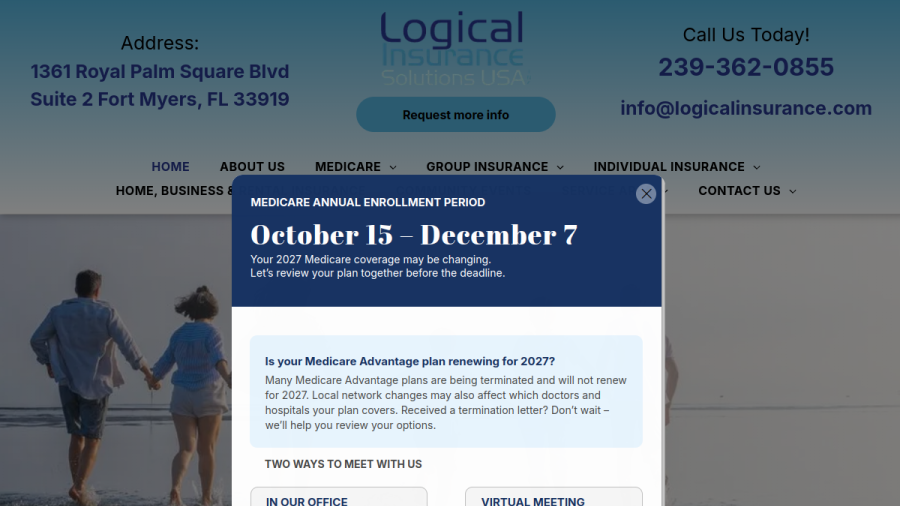 Screenshot of the Logical Insurance Solutions website
