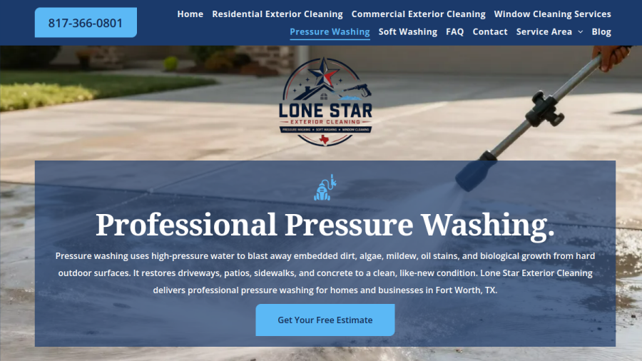 Lone Star Exterior Cleaning website