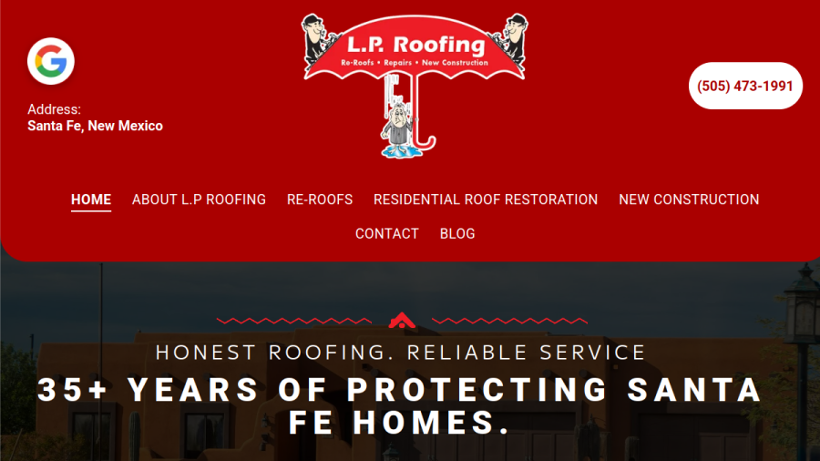 L P Roofing website