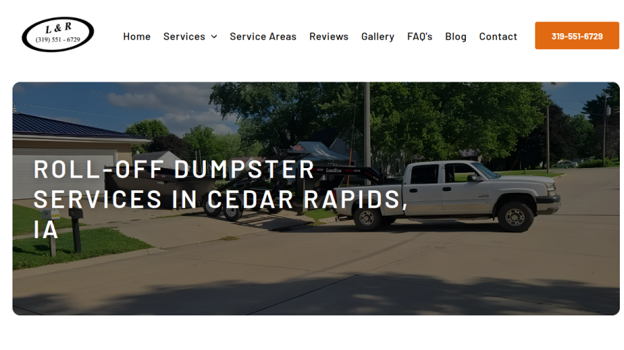 L & R Dumpsters website