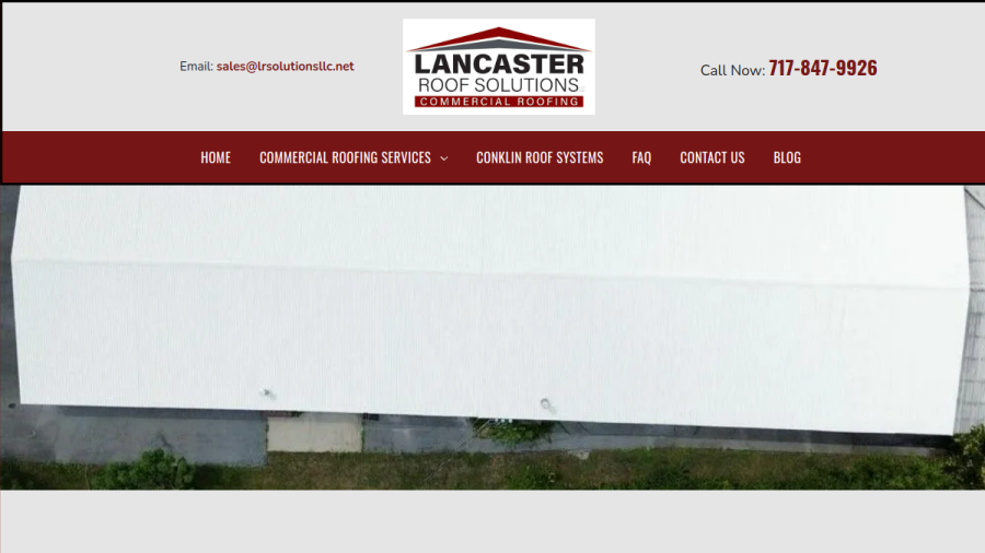 Screenshot of the Lancaster Roof Solutions website