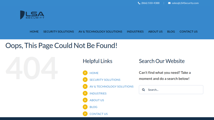 Screenshot of the LSA Security website
