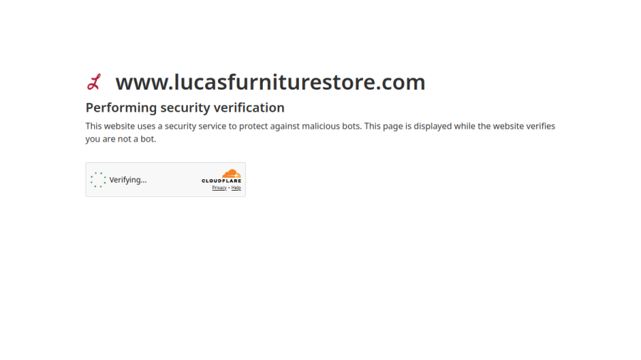 Screenshot of the Lucas Furniture & Mattress website