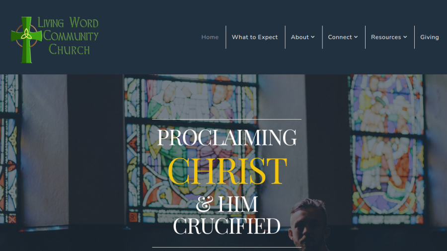 Screenshot of the Living Word Community Church website