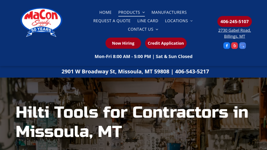 MaCon Supply website screenshot