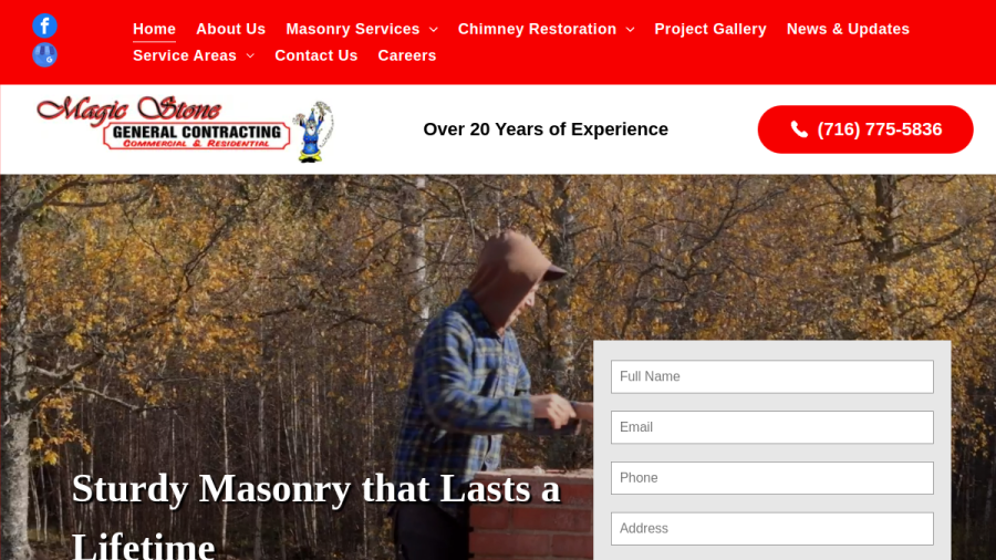 Screenshot of the Magic Stone General Contracting website