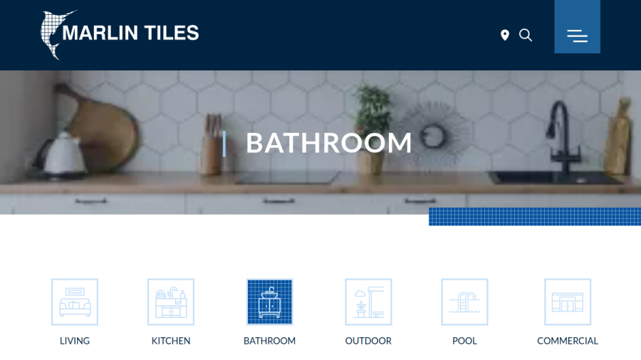 Screenshot of the Marlin Tiles website