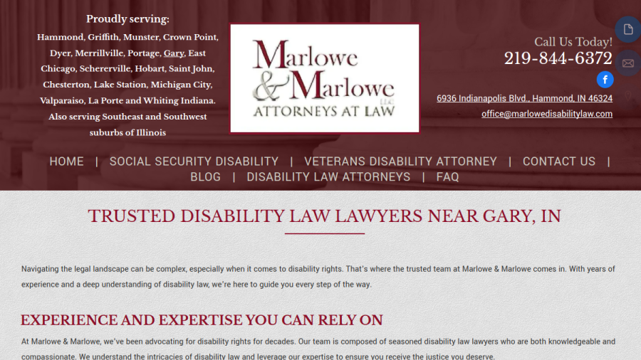 Screenshot of the Marlowe & Marlowe LLC website