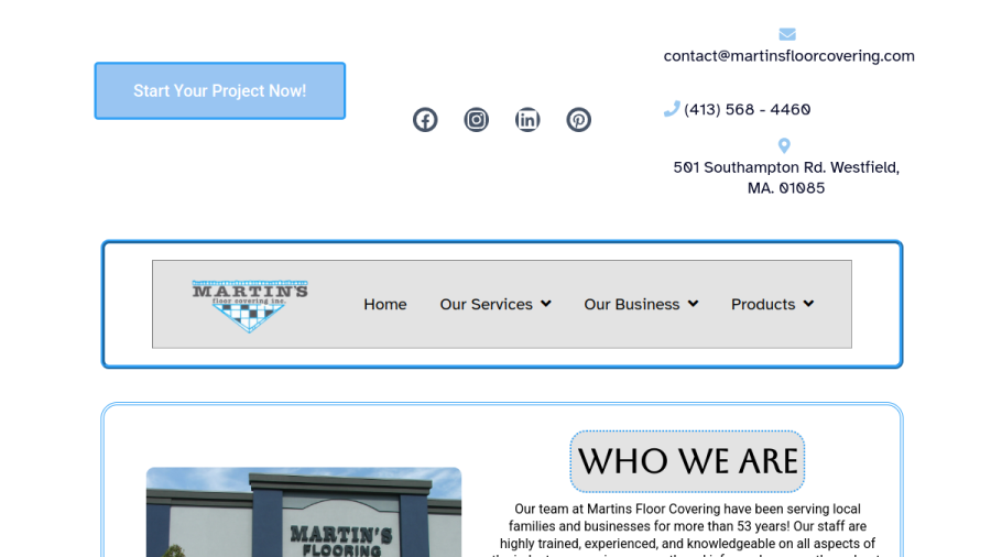 Martins Floor Covering website