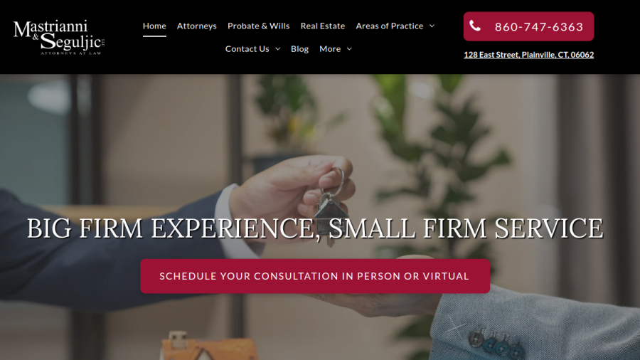 Screenshot of the Mastrianni & Seguljic LLC website