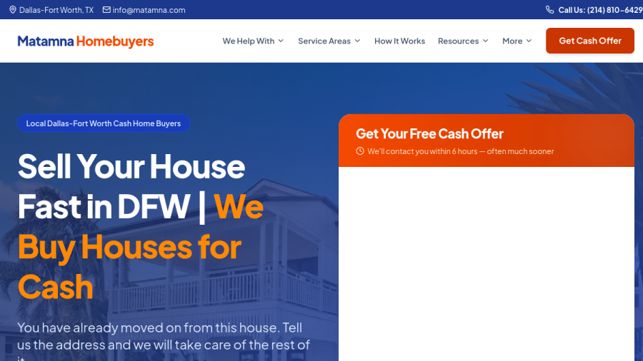 Matamna Homebuyers website