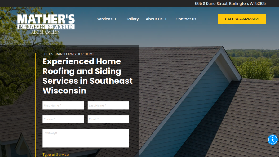 Screenshot of Mather's Improvement Service website