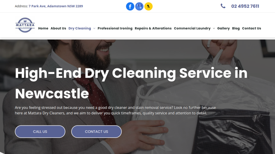 Mattara Dry Cleaners website
